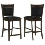 Jaden Upholstered Counter Chair Dark Brown (Set of 2) - Image 2