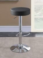 Ramses 29-inch Adjustable Bar Stool Chrome and Black - Image 3