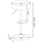 Ramses Adjustable Backless Bar Stool Chrome and White - Image 3