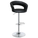 Barraza 29-inch Adjustable Height Bar Stool Black and Chrome - Image 2