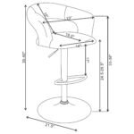 Barraza 29-inch Adjustable Height Bar Stool Black and Chrome - Image 3