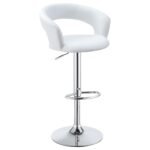 Barraza 29-inch Adjustable Height Bar Stool White and Chrome - Image 2