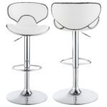 Edenton Upholstered Adjustable Bar Stool White (Set of 2) - Image 2
