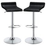 Bidwell Upholstered Adjustable Bar Stool Black (Set of 2) - Image 2