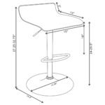 Bidwell Upholstered Adjustable Bar Stool White (Set of 2) - Image 3