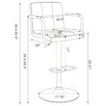 Palomar Adjustable Height Bar Stool Grey and Chrome - Image 3