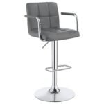Palomar Adjustable Height Bar Stool Grey and Chrome - Image 2