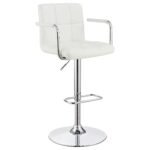 Palomar Adjustable Height Bar Stool White and Chrome - Image 2