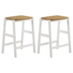 Edgeworth Wood Backless Counter Stool White (Set of 2) - Image 2