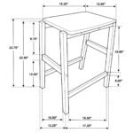 Edgeworth Wood Backless Counter Stool White (Set of 2) - Image 3