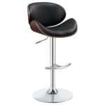 Harris Adjustable Bar Stool Black and Chrome - Image 2