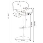 Harris Adjustable Bar Stool Beige and Chrome - Image 3