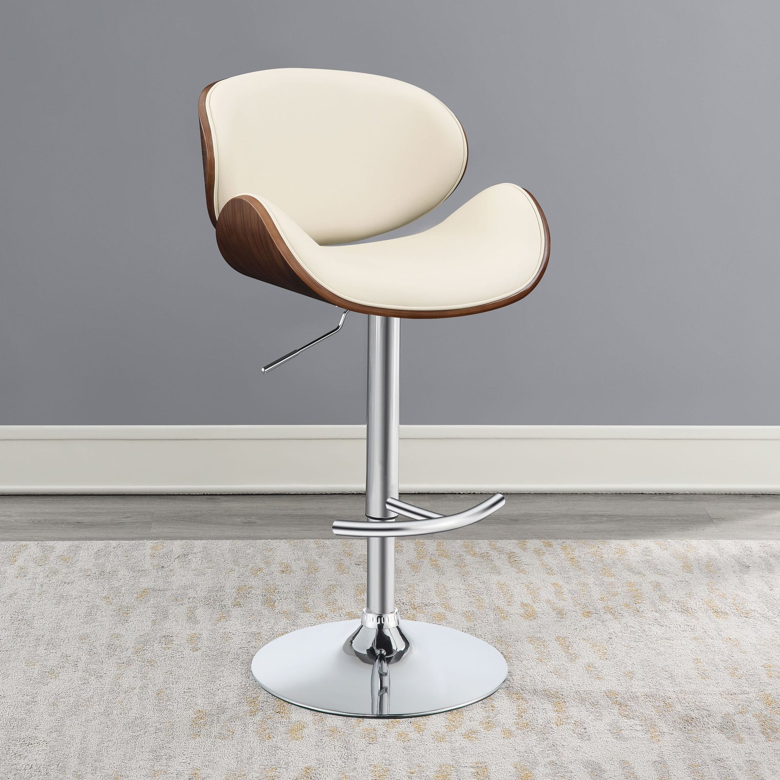 130505_01xHD.jpg Harris Adjustable Bar Stool Beige and Chrome - Image 1