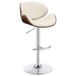 Harris Adjustable Bar Stool Beige and Chrome - Image 2