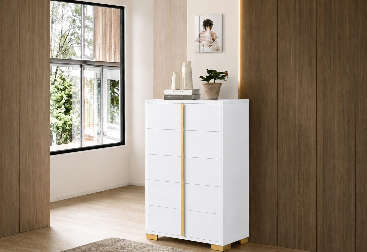 133 Marceline 5-drawer Bedroom Chest White - Image 1