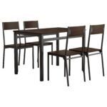 Lana 5-piece Rectangular Dining Set Dark Brown and Black - Image 2