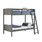 Lego Twin Over Twin Wooden Bunk Bed Grey - Image 3