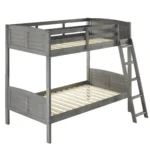 Lego Twin Over Twin Wooden Bunk Bed Grey - Image 4