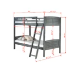 Lego Twin Over Twin Wooden Bunk Bed Grey - Image 5