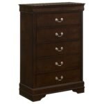 Louis Philippe Wooden Panel Bedroom Set color Black & Dark Brown - Image 9