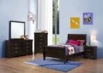 Louis Philippe Wooden Panel Bedroom Set color Black & Dark Brown - Image 18