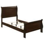 Louis Philippe Wooden Panel Bedroom Set color Black & Dark Brown - Image 16