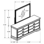 Louis Philippe 6-drawer Dresser with Mirror Dark Brown - Image 3