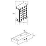 Louis Philippe 5-drawer Bedroom Chest Dark Brown - Image 3