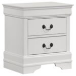Louis Philippe 2-drawer Nightstand Bedside Table White - Image 2