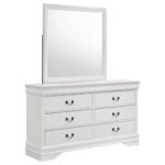 Louis Philippe 6-drawer Dresser and Mirror White - Image 2