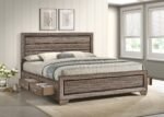 Kauffman Wood Storage Panel Bed Washed Taupe & Dark Cocoa - Image 4