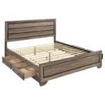 Kauffman Wood Storage Panel Bed Washed Taupe & Dark Cocoa - Image 3