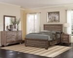 Kauffman Wooden Storage Bedroom Set Washed Taupe & Dark Cocoa - Image 4
