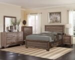 Kauffman Wooden Storage Bedroom Set Washed Taupe & Dark Cocoa - Image 2