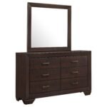 Kauffman 6-drawer Dresser with Mirror Dark Brown - Image 2