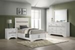 Miranda Wooden Storage Bedroom Set White and Black - Image 27