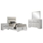 Miranda Wooden Storage Bedroom Set White and Black - Image 26