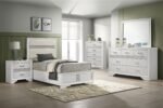 Miranda Wooden Storage Bedroom Set White and Black - Image 24