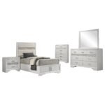 Miranda Wooden Storage Bedroom Set White and Black - Image 25