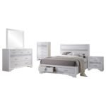 Miranda Wooden Storage Bedroom Set White and Black - Image 3