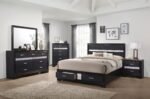 Miranda Wooden Storage Bedroom Set White and Black - Image 15