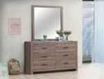 Brantford 6-drawer Dresser with Mirror Oak