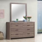 Brantford 6-drawer Dresser with Mirror Oak