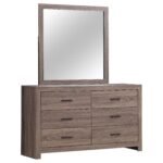 Brantford 6-drawer Dresser with Mirror Oak - Image 3