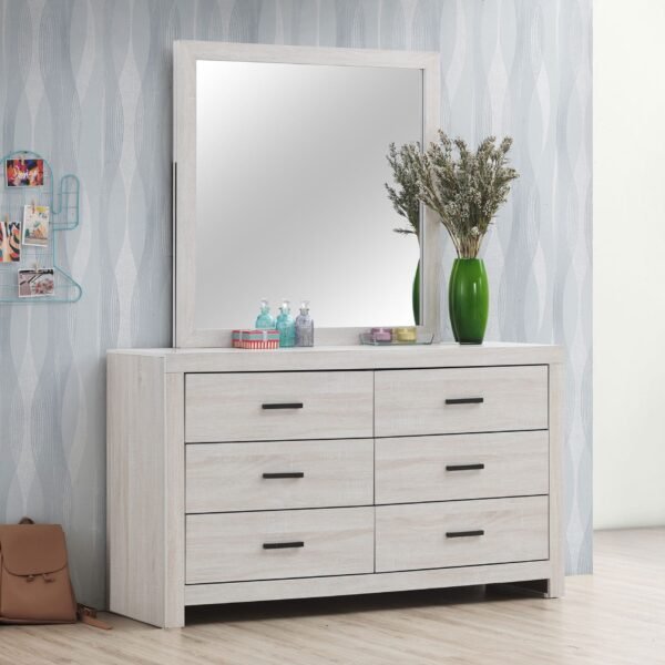 Brantford 6-drawer Dresser with Mirror White
