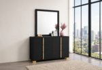 Marceline 6-drawer Dresser with Mirror Black