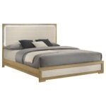Hyland Panel Bed LED Headboard Natural - Image 4