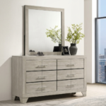 Trenton 6-drawer Bedroom Dresser With Mirror Rustic Cream