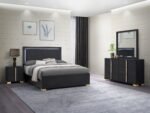 Marceline LED Headboard Bedroom Set White & Black - Image 2