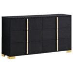 Marceline LED Headboard Bedroom Set White & Black - Image 17